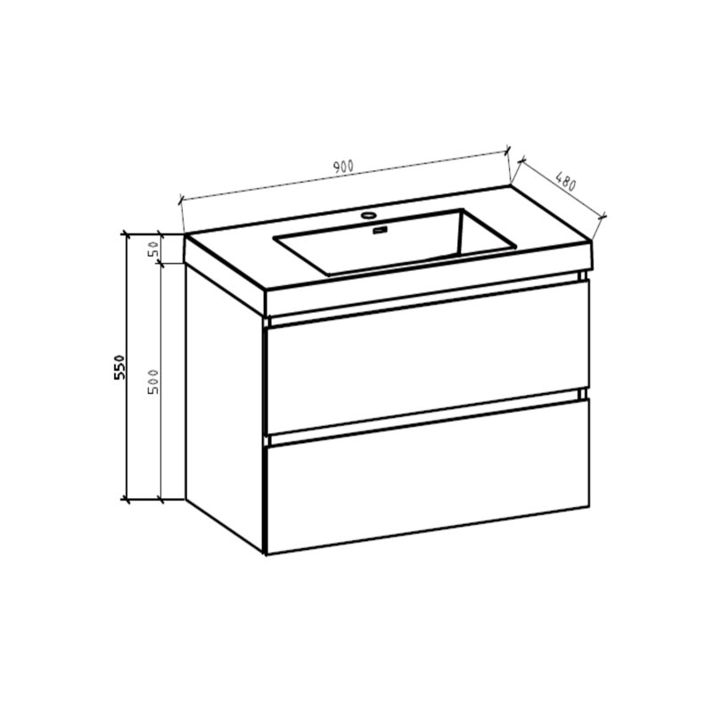 Ensemble de meuble-lavabo simple 35 po avec surface solide Kayleeh