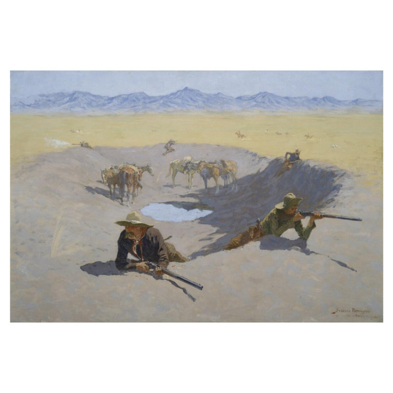 Fight for the Waterhole par Frederic Remington - Impression giclée, H 32 po x l 40 po