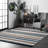 City Striped Shag Tufted Performance Brown/Teal/Blue Rug-2119853963