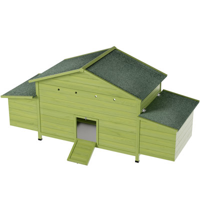 Cage à volaille de 11,12 pi², poulailler en bois avec 2 portes de gamme, nichoirs, poulailler confortable et poulailler extérieur avec prédateur, trous d'aération réglables pour une bonne circulation de l'air