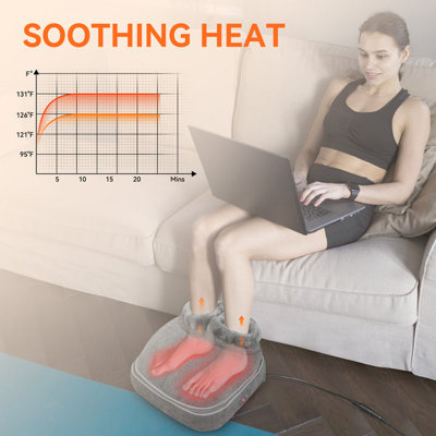 Snailax Shiatsu Foot Massager with Heat – Electric Foot Warmer for Neuropathy & Plantar Fasciitis, Fits Up to Size 13, Ideal for Women & Men, Under Desk Use