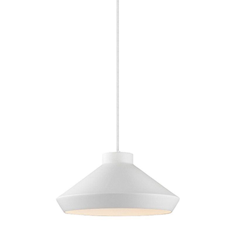 Koma 1 - Light Single Cone Pendant, Satin White, 7.25" H x 15" W x 15" D, GU24
