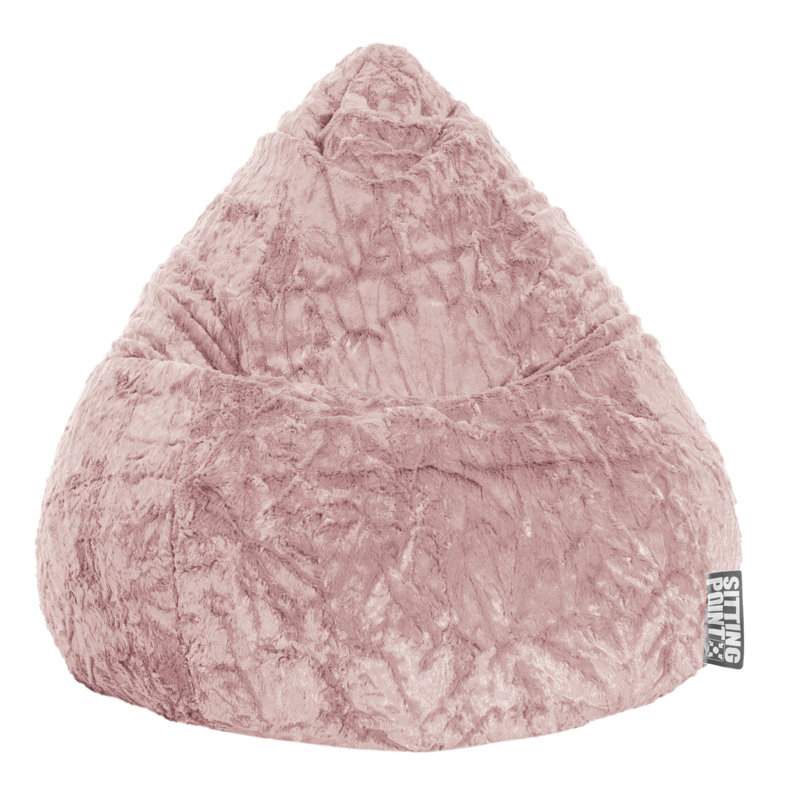 Fauteuil à billes et chaise longue Fluffy, 100 % polyester rose