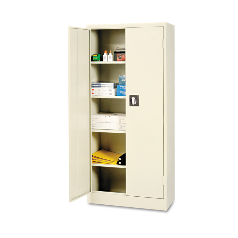 Putty Steel 66" Tall Storage Cabinet with Adjustable Shelves
