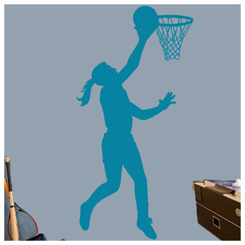 Adhésif décoratif basketball, Bleu sarcelle