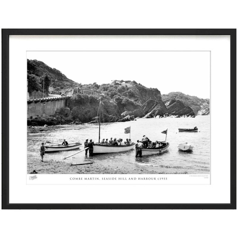 Combe Martin, Seaside Hill And Harbour C1955 - Single Picture Frame Print, 60cm H x 80cm W x 2.3cm D