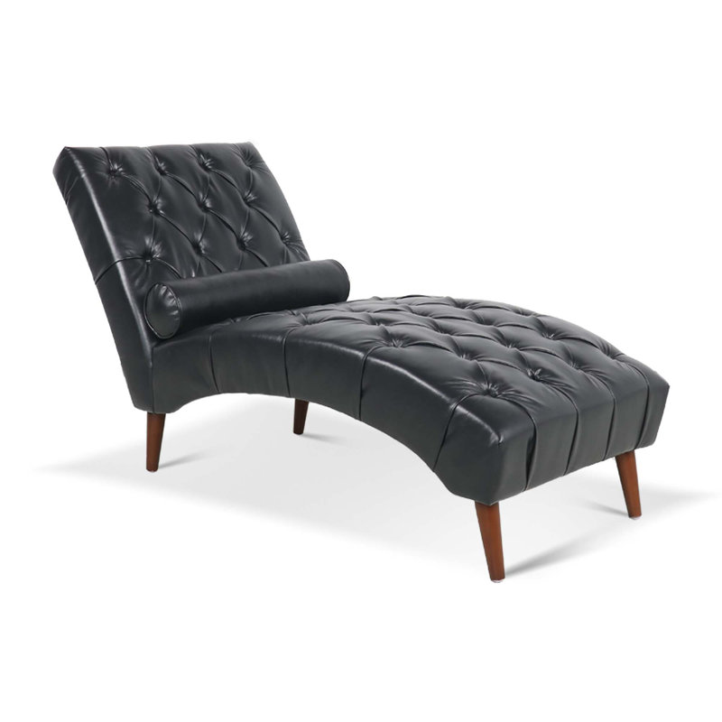 Luxueuse chaise longue rembourrée avec mousse haute densité et pieds élégants en bouleau pour un confort et un style ultimes