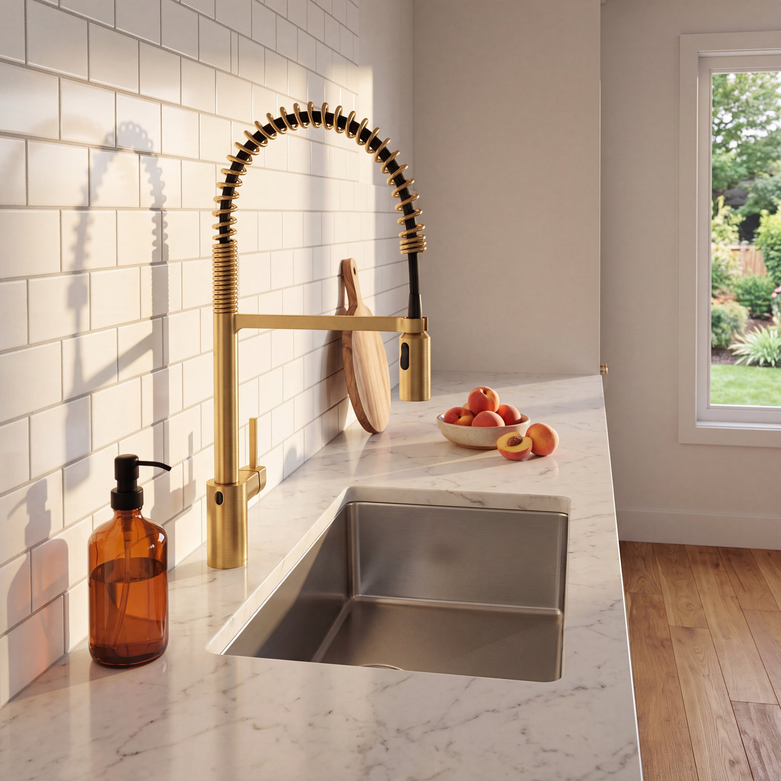 Moen Align MotionSense Spring Faucet, Brushed Gold