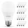 Luxrite A19 LED Light Bulb 9.5W=75W 4000K Cool White 1100LM Non-Dimmable Standard LED Light Bulbs E26, Enclosed Fixture Rated, Damp Rated, ETL 16 Pack