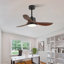 Hot Ventilateur de plafond noir moderne de 42 pouces avec lumière 3 pales ABS Moteur à courant continu réversible à télécommande avec DEL à intensité variable