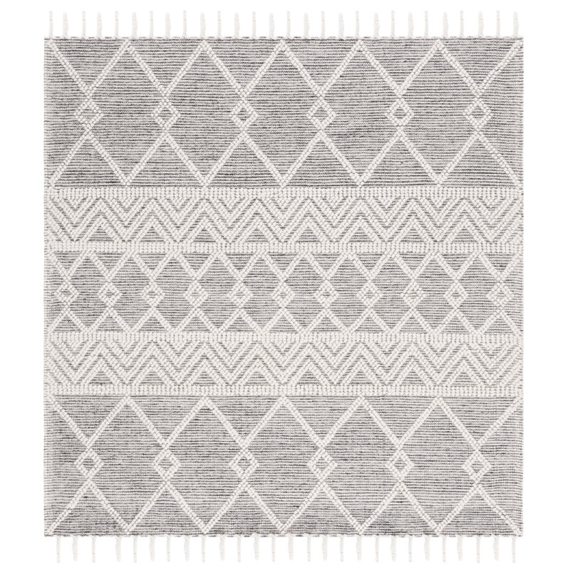 Natura Flat Weave Wool Geometric Rug, Square 6'