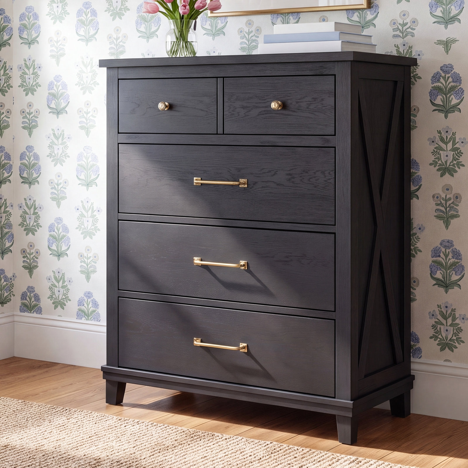Harriett 4-Drawer Chest, Black
