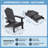  Folding Adirondack Chairs Set Of 4 With Cup Holder, All-Weather Hips Plastic Outdoor Patio Chairs – Black-128667050