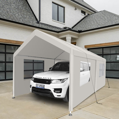 Carport, 10×20 Heavy Duty Portable Carport Garage Tent For Outdoor Storage Shelter White
