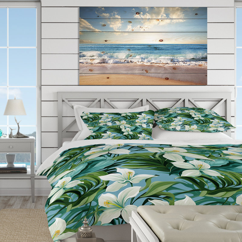 Ensemble de housse de couette Azure Breeze, Housse de couette pour très grand lit et 2 très