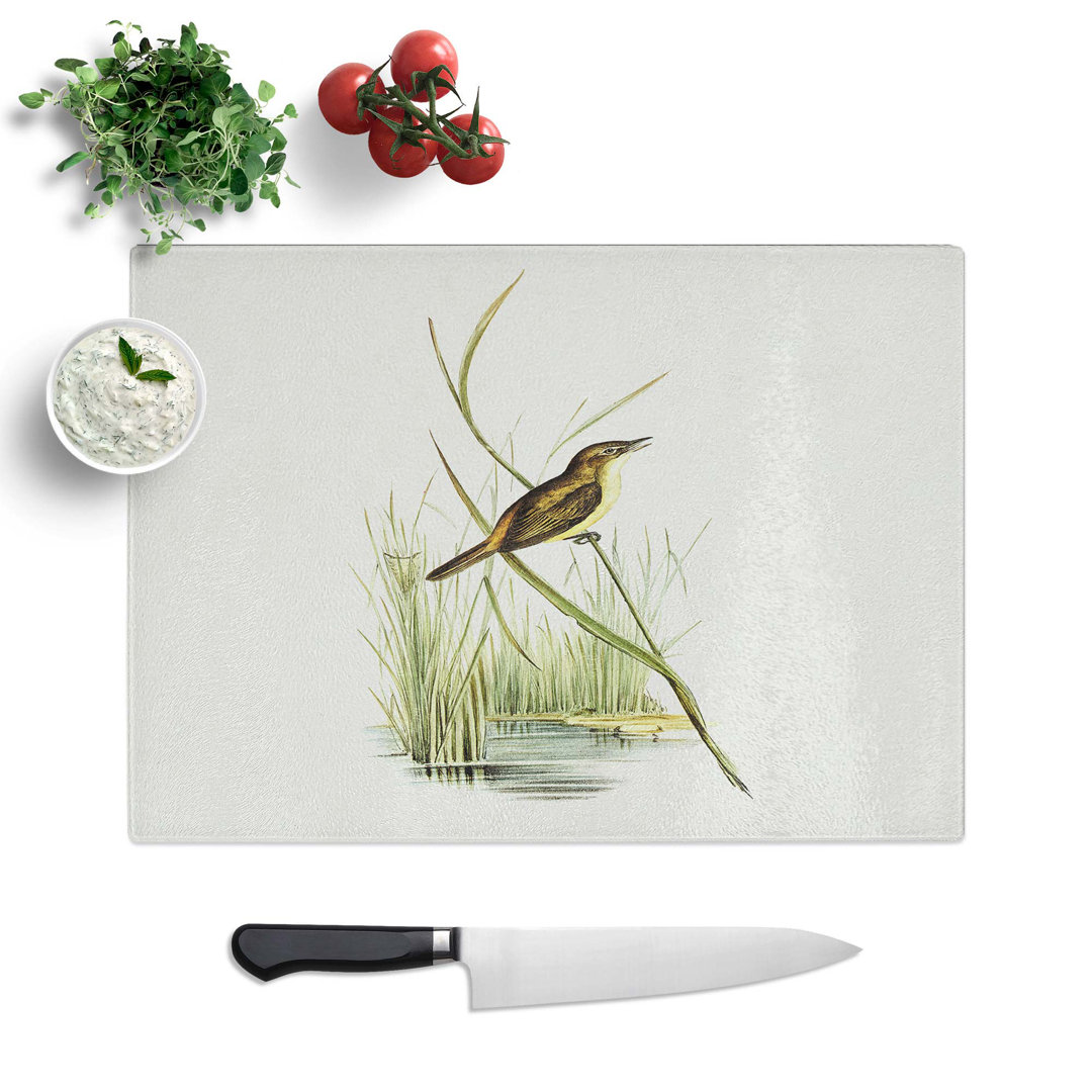 Tempered Glass Reed Warbler by Elizabeth Gould Chopping Board
