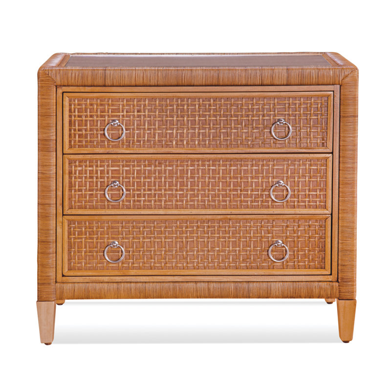 Naples 3 Drawer 36" W Dresser, Honey, Yes, Satin Nickel
