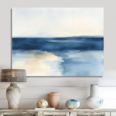 «Shoreline in Soft Abstraction II - Abstract Landscape», reproduction d'art sur toile encadrée