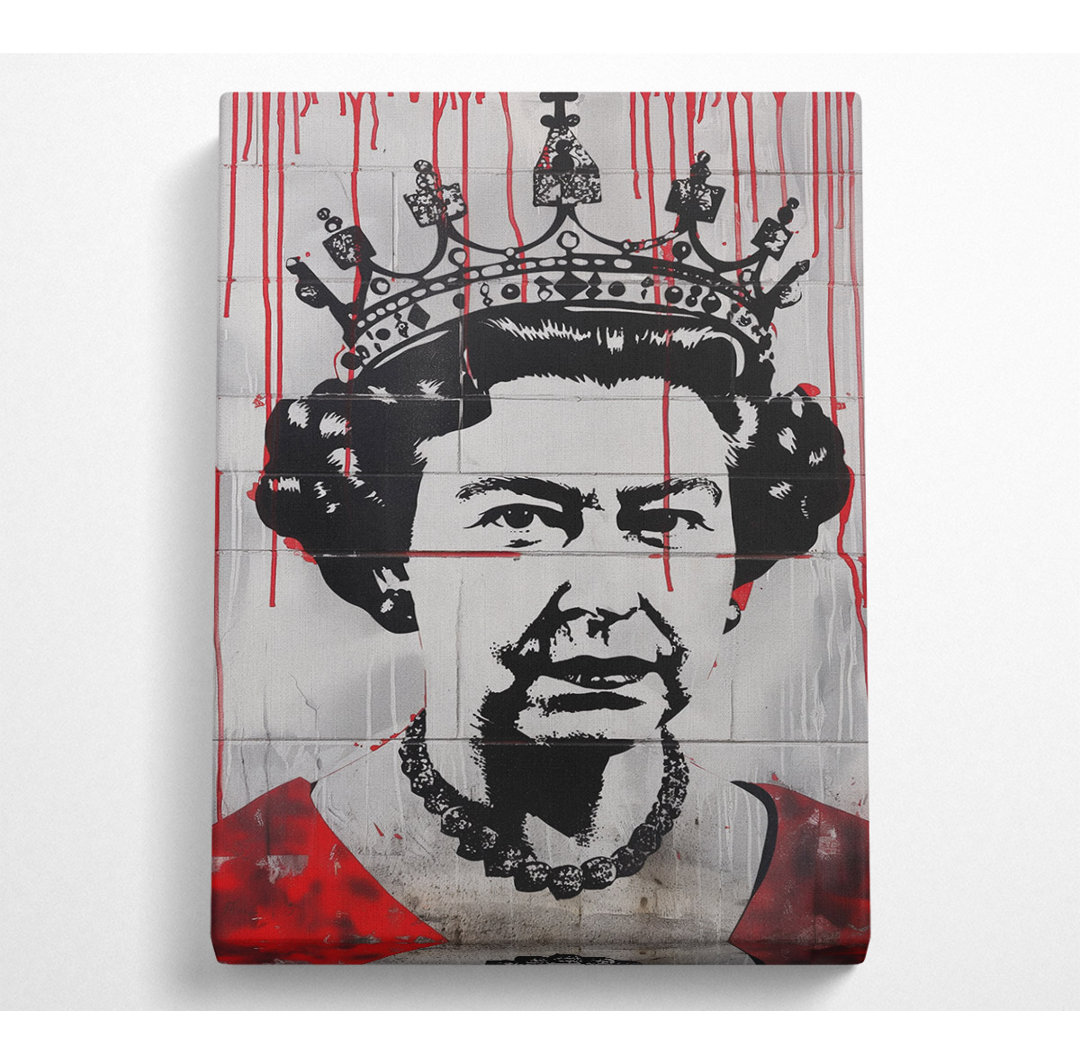 Queen Eilzabeth Banksy - Kunstdrucke ohne Rahmen auf Leinwand