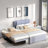 Upholstery Platform Bed With Multifunctional Trundle-801176939