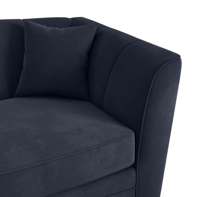 Laverton 3 Seater Velvet Flared Arm Sofa, Indigo