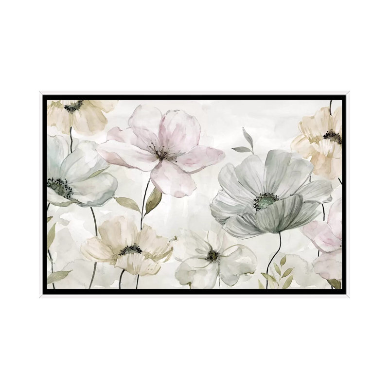 «Garden Grays» par Carol Robinson - reproduction, Pas de tapis, Toile blanche encadrée, H 26 po x l 40 po x 1,5 po