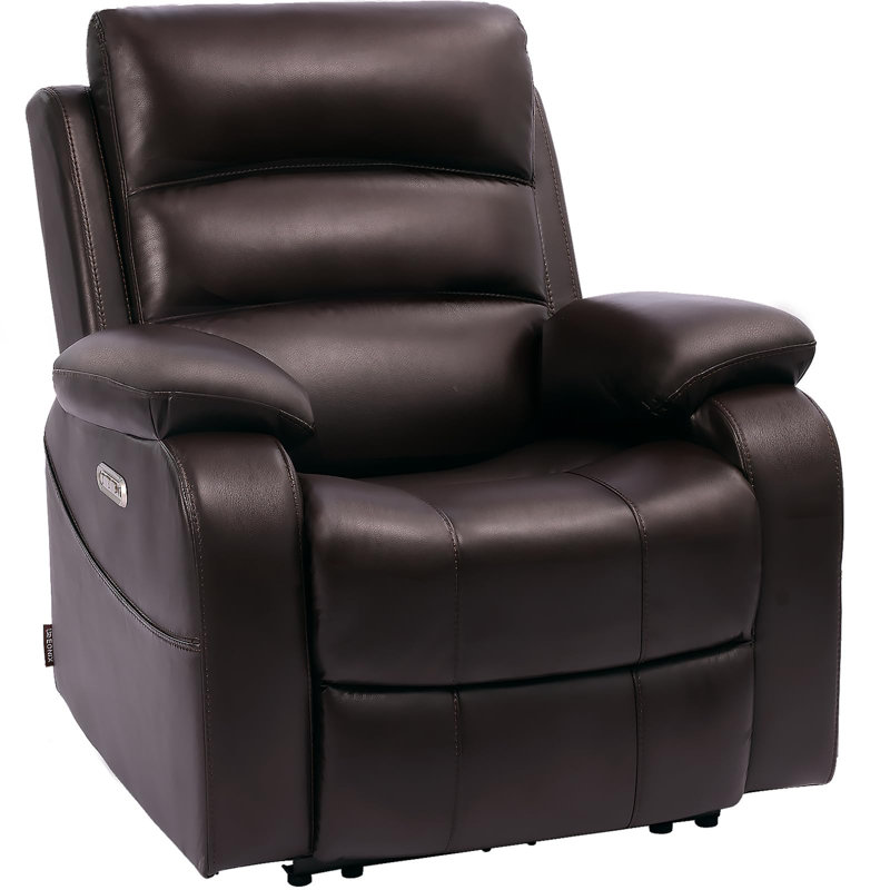 EONIX Real Zero zero clearance recliner  Recliners, Dual Motor Power Recliners for Small Spaces, RV Recliner Chair for Living Room, Bedroom, Breathable Leather, SXXY003992