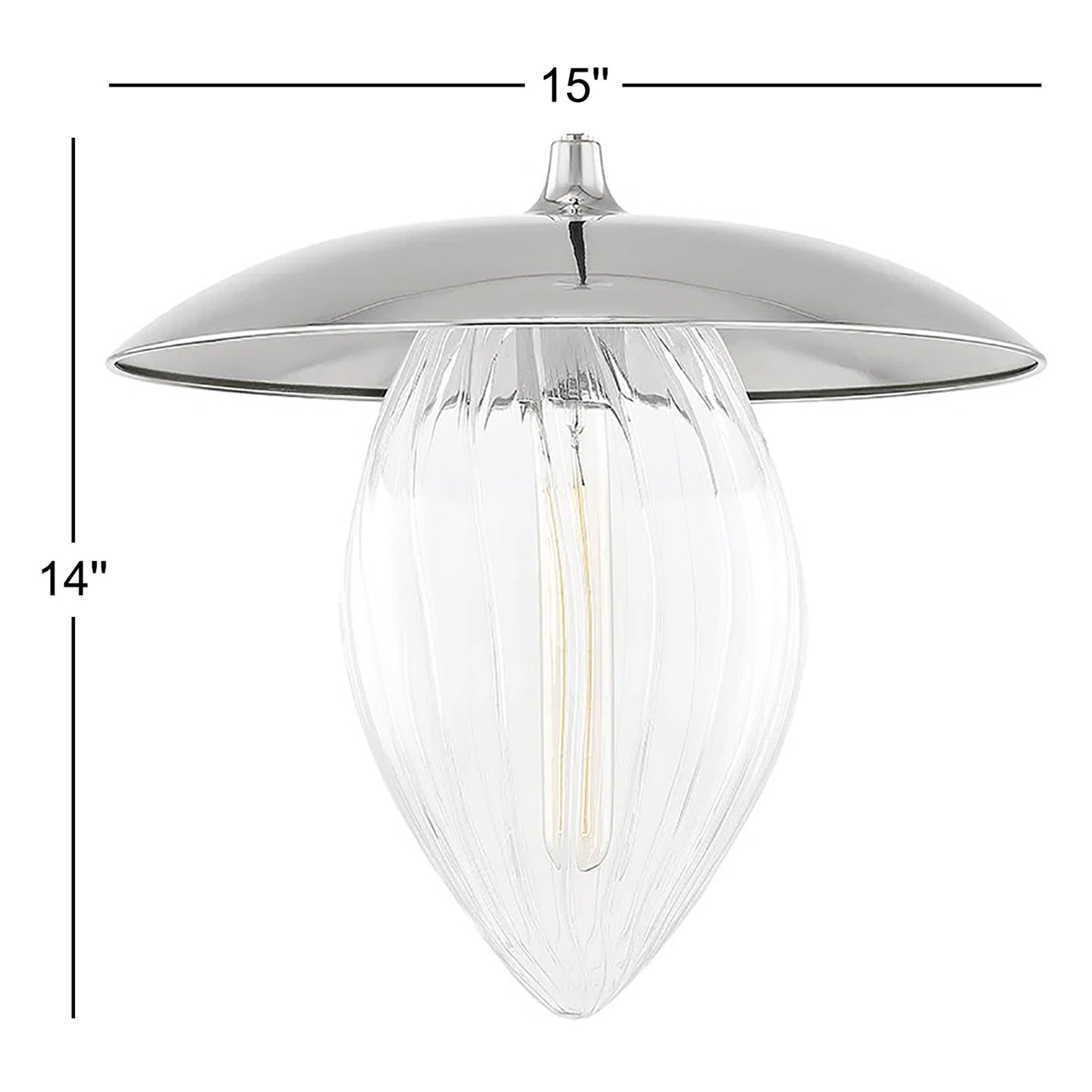 Single Light Glass Dimmable Pendant, Polished Nickel