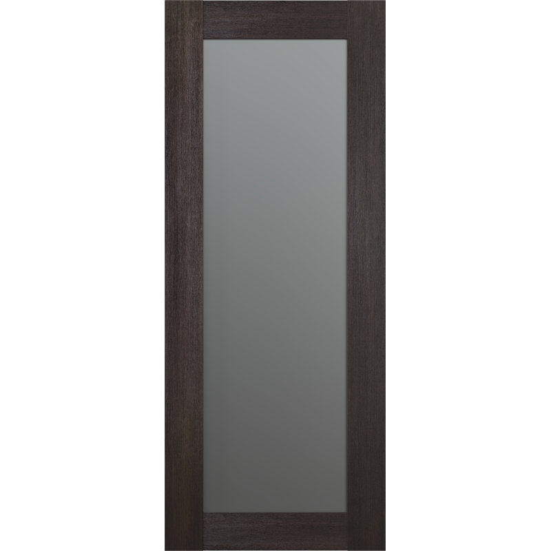 Panneau de porte standard préfini en bois massif manufacturé Avon, 17,75 po x 79,37 po, Chêne Veralinga (noir)