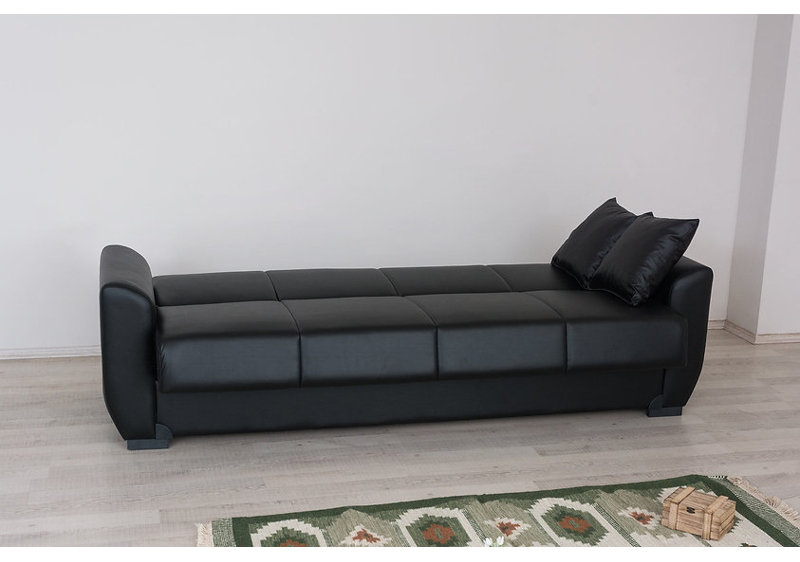 Canapé-lit convertible en cuir Lola , 32" H x 65" W x 32" D