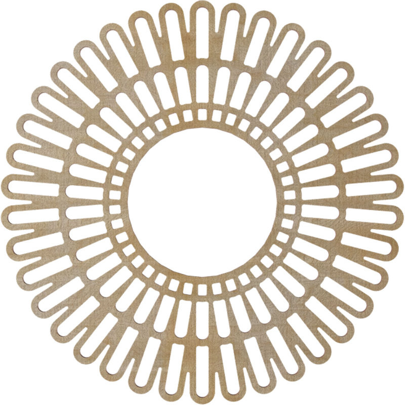 Médaillon de plafond en bois Cornellius, Bouleau, H 22 po x l 22 po x P 0,38 po