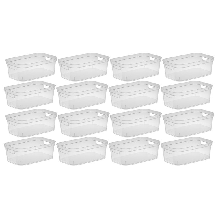 Sterilite Convenient Home 3-Tiered Stack Carry Storage Box, Clear