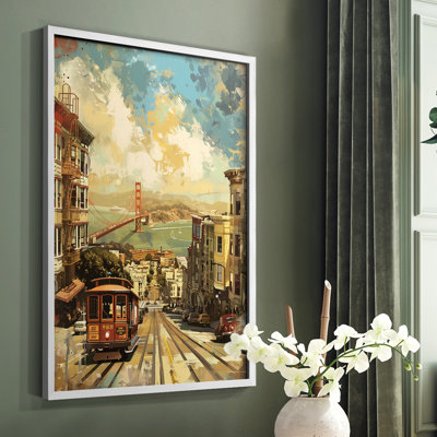 Paysages de la série Cccxxxviii - reproduction encadrée de qualité supérieure - prête à être accrochée - aucun clou requis