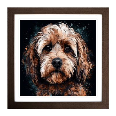 Cockapoo Digital Art - Single Picture Frame Print on Wood