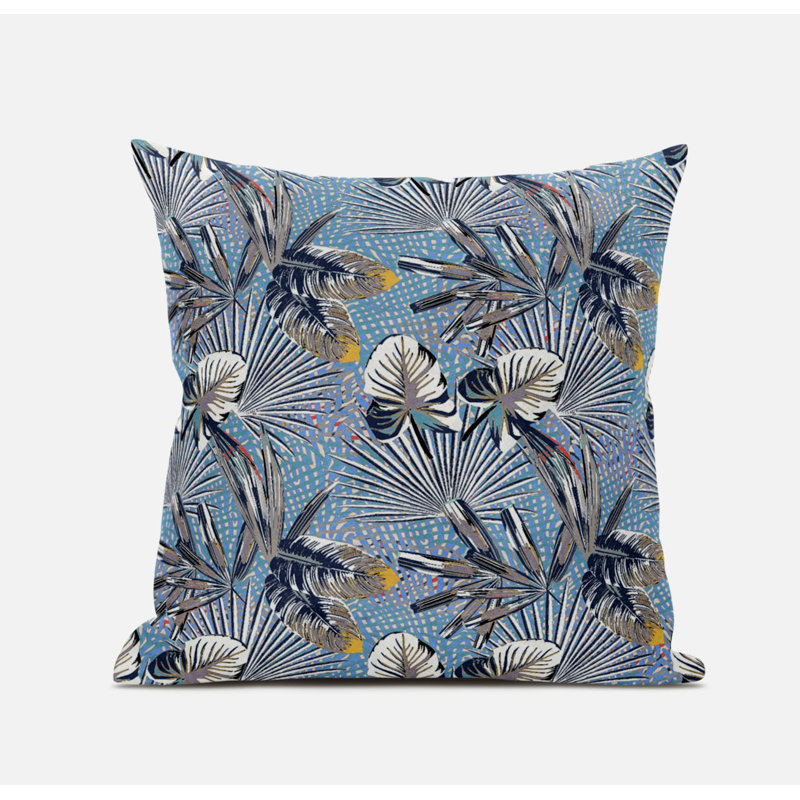  Illusion Faux Suede Zippered Pillow With Insert, 16" x 16", Sky Blue
