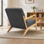 Chaise d'appoint avec structure en bois, chaises de salon rembourrées avec coussin de taille, fauteuil de lecture pour véranda de chambre à coucher-1306156970-1306156971