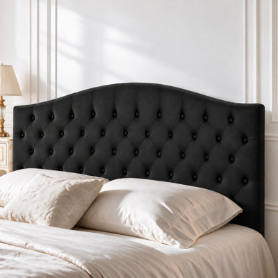 Button-Tufted Upholstered Headboard with Wall-Mount Option