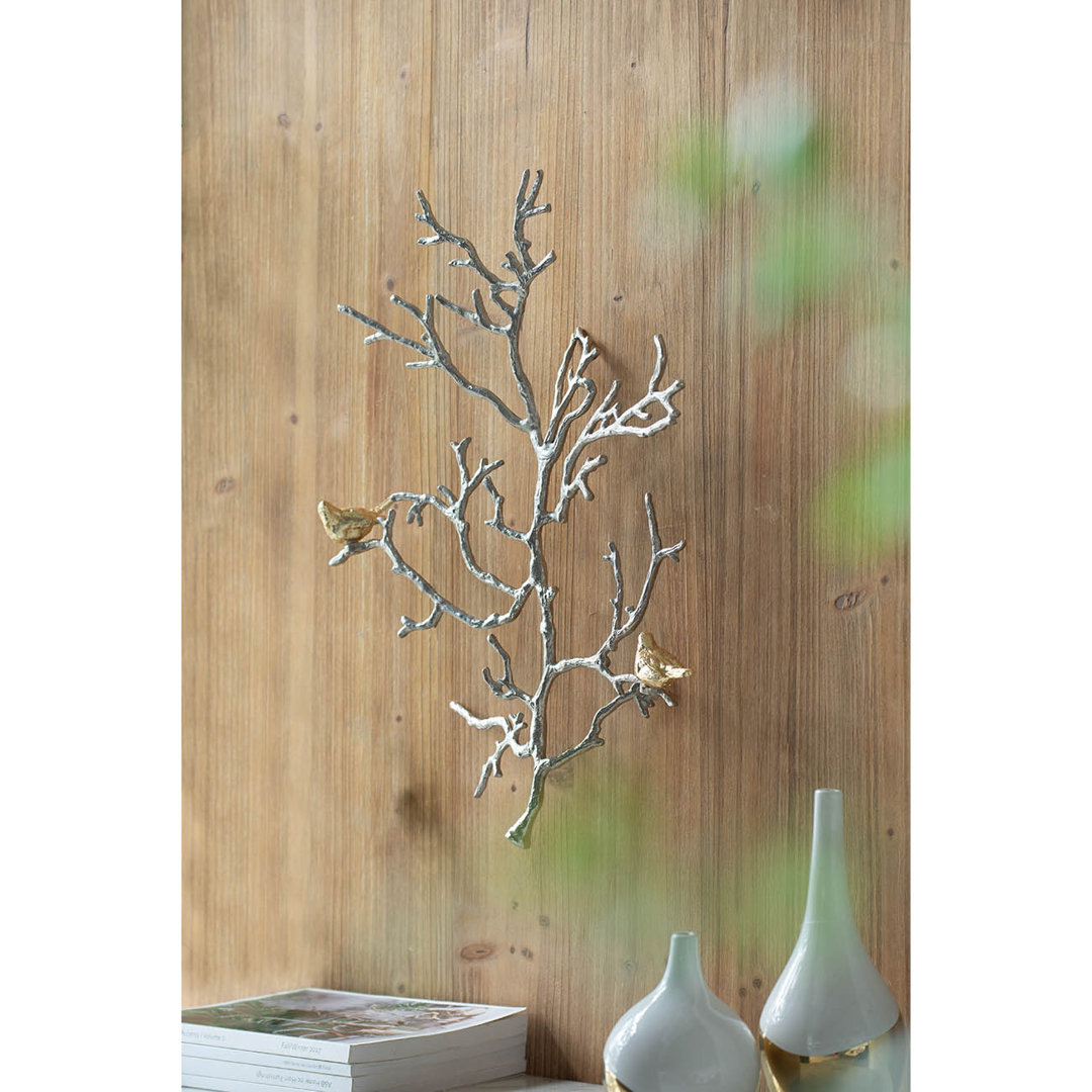 Handmade Modern Plants & Flowers Wall Decor on Metal (Set of 2) Willa Arlo™ Interiors
