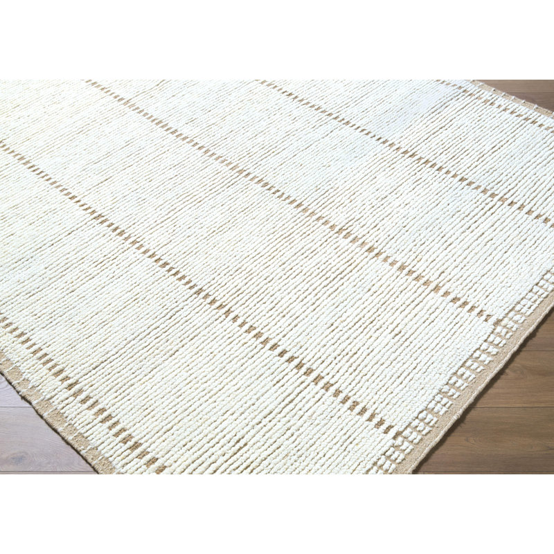 Johan Hand Knotted Wool Geometric Area Rug, Rectangle 8' x 10'
