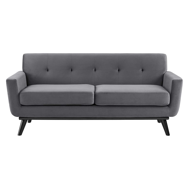 Modway Engage Performance Velvet Loveseat, Gray Velvet