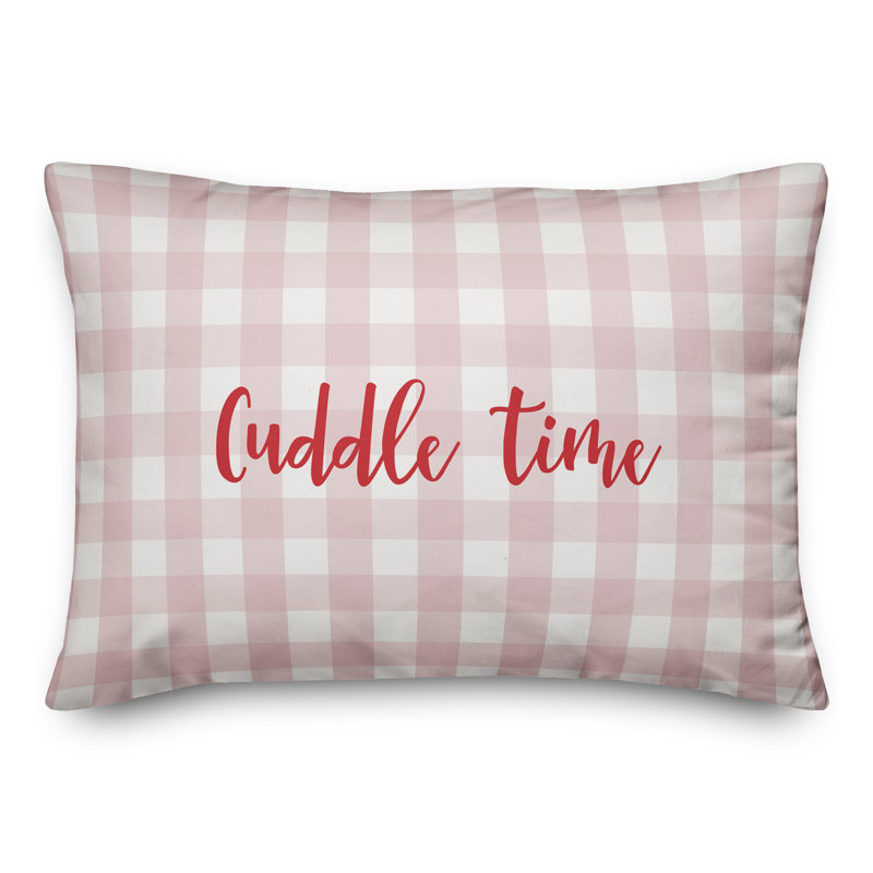 Plaid Throw Pillow, Red/Pink
