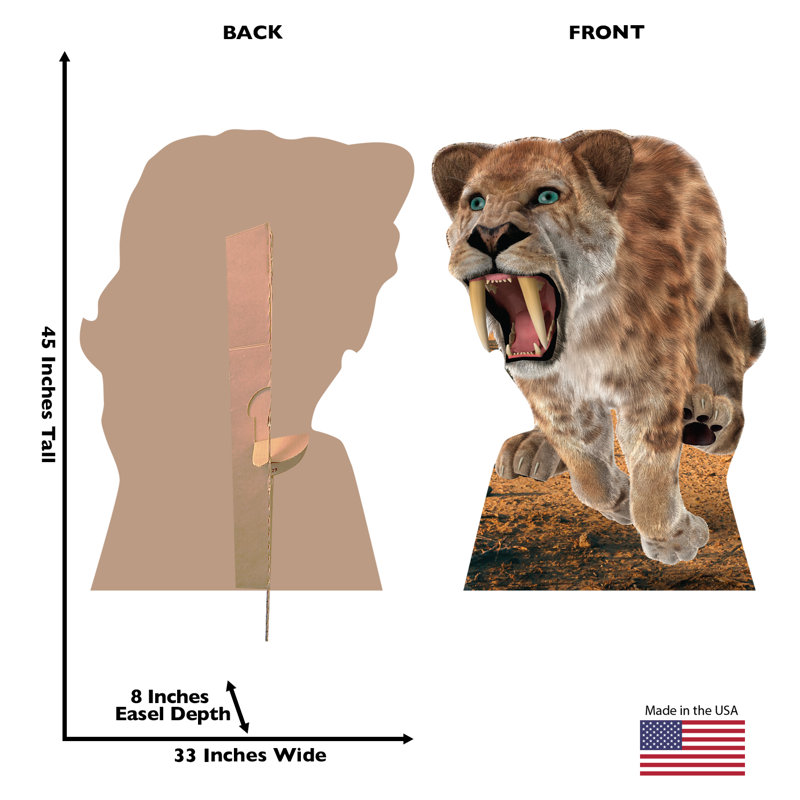 Life-Size Saber Tooth Tiger Cardboard Standup Decor