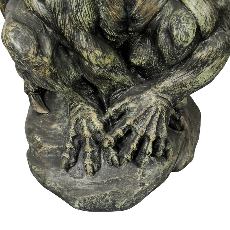 SunJet 23.2" Concrete Large Silas Sentinel Gargoyle Guardian Sculpture