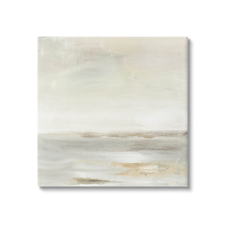 «Beige Abstract Landscape Scene», art mural par Judith Shapiro, H 24 po x l 24 po x P 1,5 po