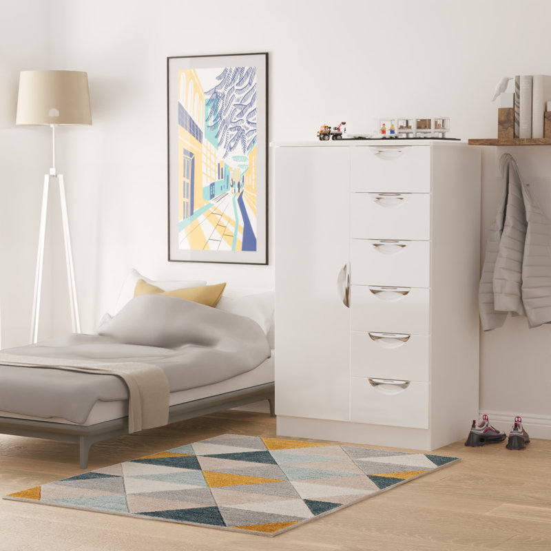 Taetum Manufactured Wood Wardrobe, White
