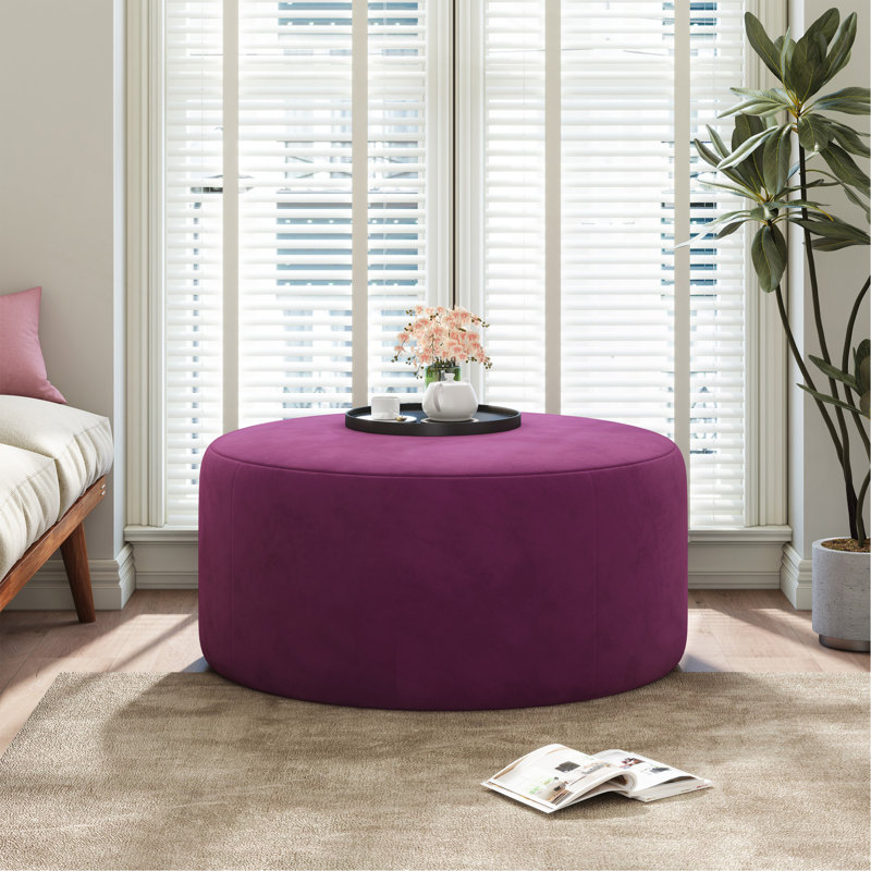 Repose-pieds rond moderne et confortable (SEULEMENT UN OTTOMAN), Mauve