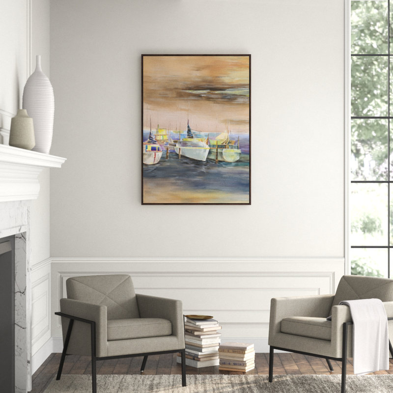A Day On The Boat Print by Helen Parker, Glass Coat, 42.5" H x 31.5" W