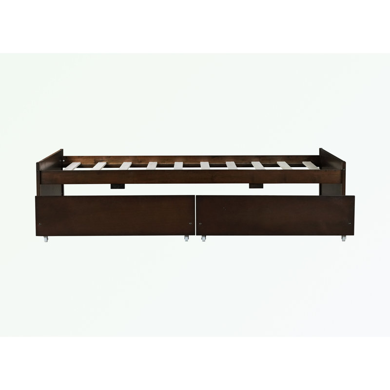 Lit simple avec 2 tiroirs, Espresso
