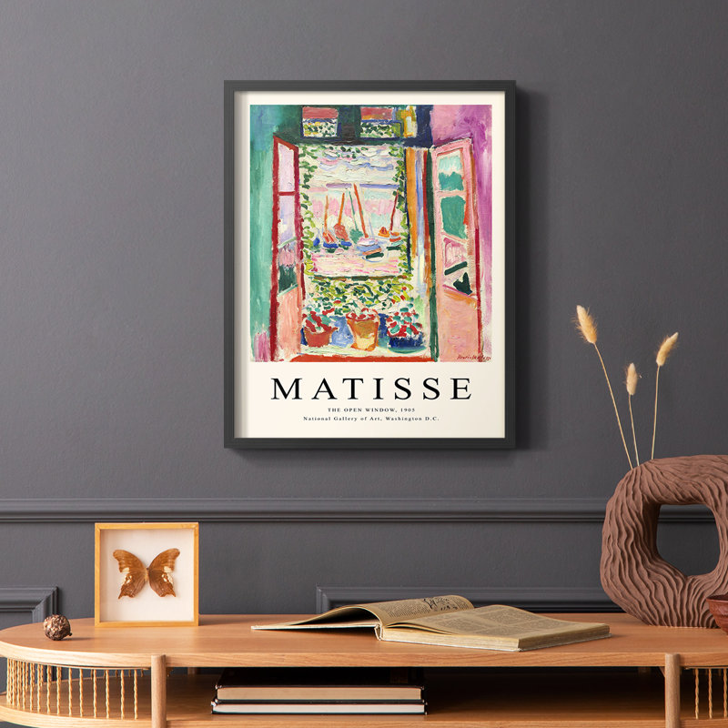 Matisse CXCVII, reproduction encadrée - bois massif, Noir, H 28 po x l 22 po