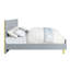 Lit Ek gris ultrabrillant avec pieds en métal, motif ondulé, 39 lattes, structure à 4 supports, capacité de 660 lb, l 86 po x P 81 po, H 46 po et poids-675056539